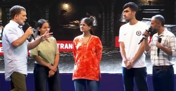 छात्रों की गूंज कार्यक्रम के दौरान लोकसभा में नेता प्रतिपक्ष राहुल गांधी (फाइल फोटो)।