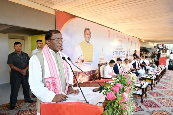 असमः नलबाड़ी में 47वीं राज्य स्तरीय सीनियर और जूनियर एथलेटिक्स चैंपियनशिप 2026 का उद्घाटन करते राज्यपाल लक्ष्मण प्रसाद आचार्य असमः नलबाड़ी में 47वीं राज्य स्तरीय सीनियर और जूनियर एथलेटिक्स चैंपियनशिप 2026 का उद्घाटन करते राज्यपाल लक्ष्मण प्रसाद आचार्य