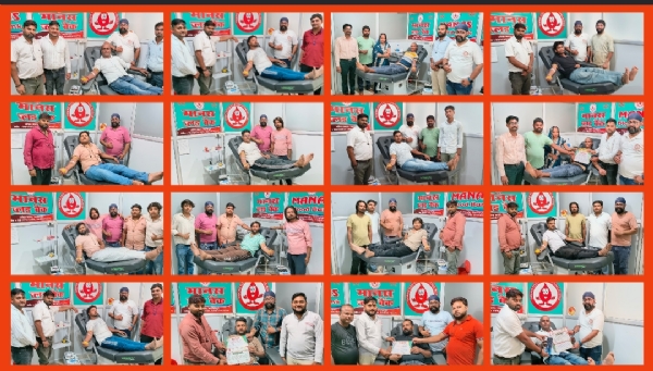कारगिल दिवस पर रक्तदान करते 16 युवा