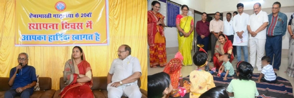 मंत्री लक्ष्मी राजवाड़े  परित्यक्त एवं बेसहारा शिशुओं  मुलाकात करते हुए