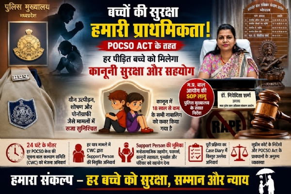 मध्य प्रदेश बाल संरक्षण आयोग की पहल, पॉक्सो पीडि़तों के लिए एसओपी प्रभावी