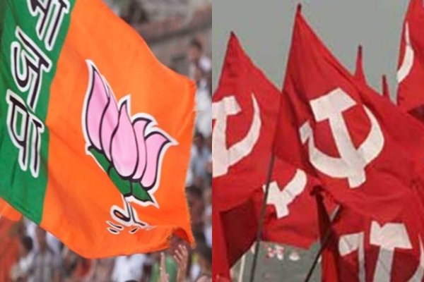 भाजपा माकपा ध्वज फाइल चित्र