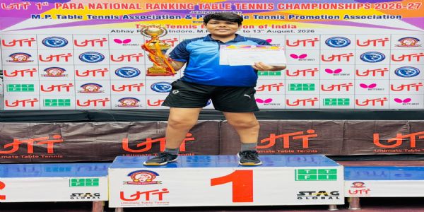 मुरादाबादस्य कुणालअरोड़ा अजयत् नेशनल रैंकिंग टेबल टेनिस टूर्नामेंटमध्ये स्वर्णपदकम्