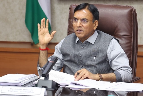 भारतीय खेल प्राधिकरण (साई) की 63वीं गवर्निंग बॉडी बैठक की अध्यक्षता करते हुए डॉ. मांडविया