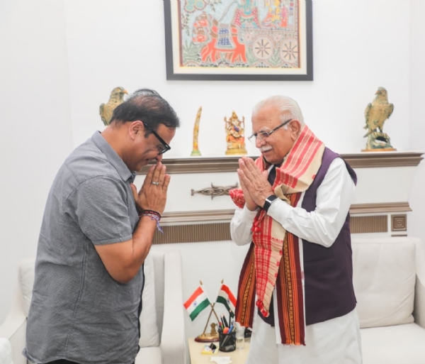Assam CM Meeting Union Power Minister. Assam CM Meeting Union Power Minister.