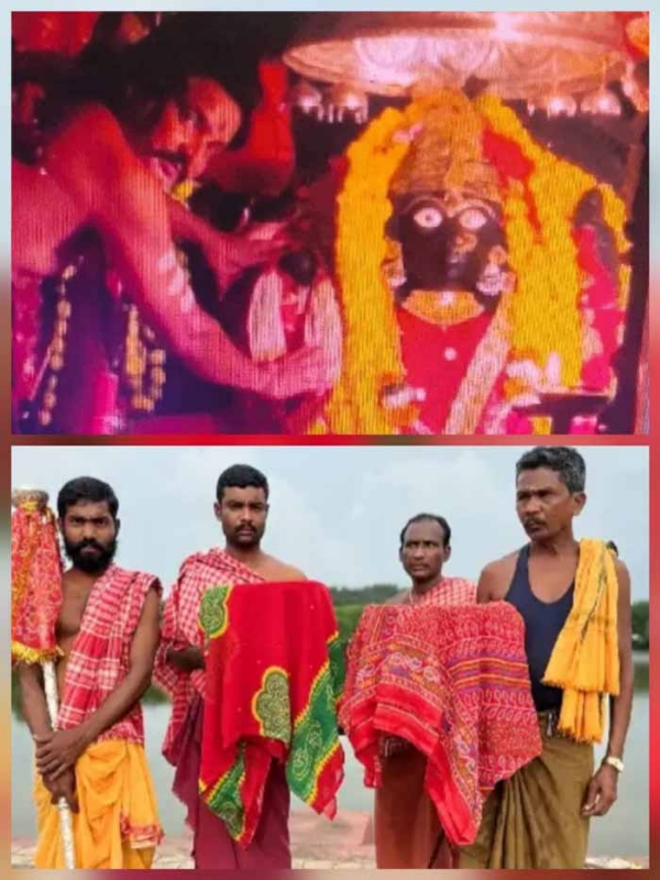 रियासतकाल परंपरानुसार मां दंतेश्वरी को अर्पित किया गया रक्षासूत्र रियासतकाल परंपरानुसार मां दंतेश्वरी को अर्पित किया गया रक्षासूत्र