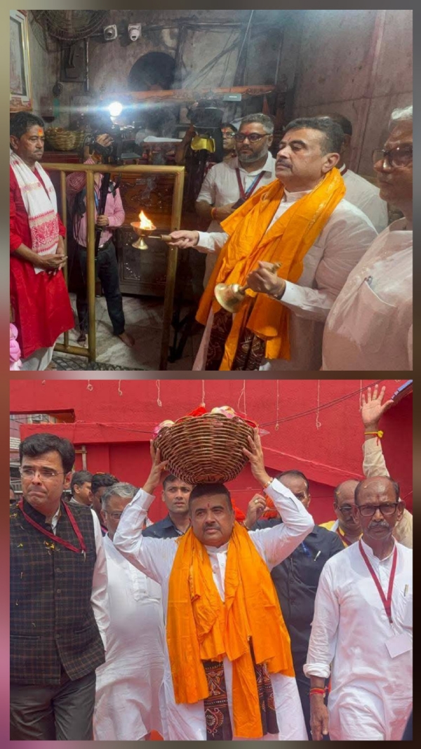 तारापीठ मंदिर में पूजा करने पहुंचे मुख्यमंत्री शुभेंदु अधिकारी