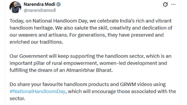 प्रधानमंत्री नरेन्द्र मोदी की एक्स पोस्ट