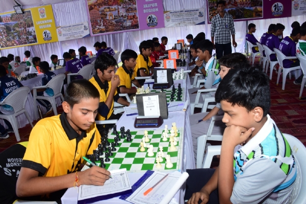 Grand inauguration of the 17th National Chess Competition at Jawahar Navodaya Vidyalaya, Mavli.
