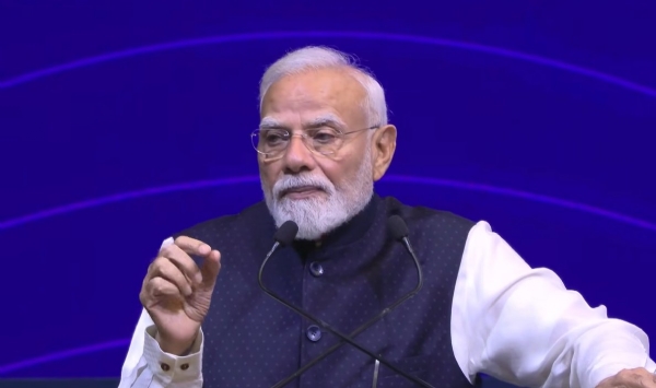 प्रधानमंत्री नरेन्द्र मोदी गुरुवार को यहां यशोभूमि में सेमीकोन इंडिया 2026 का उद्घाटन करने के बाद संबोधित करते हुए प्रधानमंत्री नरेन्द्र मोदी गुरुवार को यहां यशोभूमि में सेमीकोन इंडिया 2026 का उद्घाटन करने के बाद संबोधित करते हुए