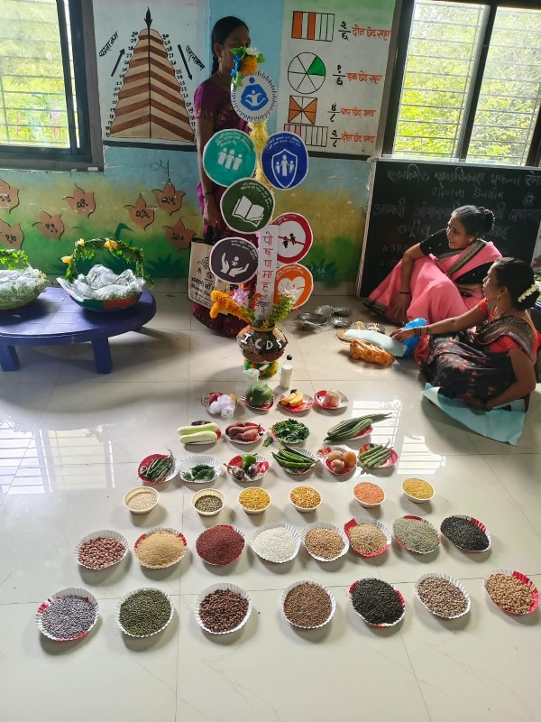 ठाणे जिले के शाहपुर में गर्भवती माँ तथा बच्चों हेतू पोषण आहार मेला लगाया गया