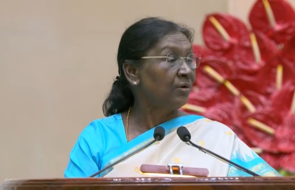 राष्ट्रपति द्रौपदी मुर्मु शुक्रवार को शिक्षक दिवस के अवसर पर नई दिल्ली में आयोजित राष्ट्रीय शिक्षक पुरस्कार-2026 समारोह को संबोधित करते हुए