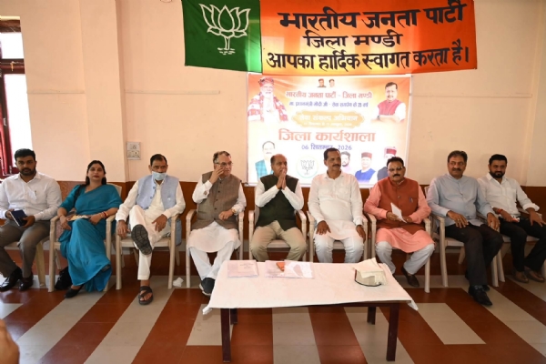 कार्यशाला के दौरान भाजपा नेतागण। कार्यशाला के दौरान भाजपा नेतागण।